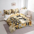 thumbnail image 3 of Homewish Christmas Snowman Child Bedding Comforter Set 7pcs, Dreamy Gold Xmas Tree Queen Bedding Sets, Happy New Year Reversible Queen Sheet Sets, Super Cozy Room Decor, 3 of 7