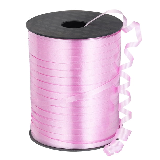 Cinta de rizado metálica Uxcell de 500 yardas para decoración de fiestas, envoltura de regalos y manualidades, rosa claro