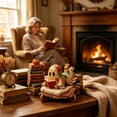 thumbnail image 4 of Ailezt Halloween Decor Halloween Flat Wooden Ornament Reading Tabletop Book‑Loving Figurine With Stand For Shelf Mantel Party Decoration, 4 of 4