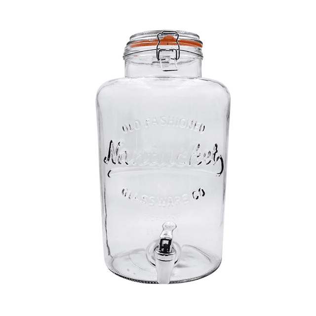 Dispensador De Bebidas Vitrolero Mason Jar Vidrio 8l Vintage