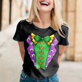 thumbnail image 2 of PMUYBHF T-Shirt Uni pour Femmes Jacquard Creux Col Rond Manches Courtes 6968 TG, 2 of 4