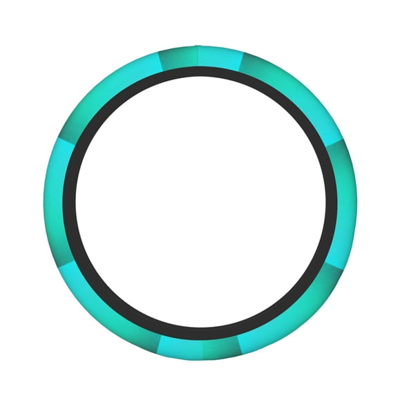 Rateoe Turquoise Light Blue Pattern Elastic Stretch Steering Wheel Cover, Universal 15 inch, Microfiber Breathable , Anti-Slip, Odorless, Easy Carry