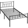Topeakmart Metal Twin Bed Frame Slatted Bed Base with Headboard and