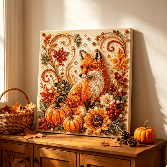 Autumn Pearl Painting Kit, Cute 3D Diamond Painting Crafts, DIY Fall Home Decor Wall Art, Beginner DIY Seasonal Party GiftAutumn Pearl Painting Kit, DIY Pumpkin Diamond Pearl Art Craft for Adults