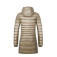 thumbnail image 2 of Fangasis Ladies Puffer Jacket Zip Up Down Jackets Mid Length Hooded Coat Women Casual Outwear Lightweight Outdoor Champagne 2XL, 2 of 3
