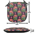 thumbnail image 5 of Floral Chair Seating Cushion Set of 6, Folkloric Themed Cultural Ornamental Flowers Pattern Blooming Print, Seat Pads with Anti-slip Backing, 16"x16", Dark Purple and Multicolor, by Ambesonne, 5 of 7