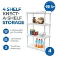 thumbnail image 4 of Gracious Living Unité de Rangement Knect-A-Shelf à 4 Tablettes, Blanc (Lot de 4), 4 of 8
