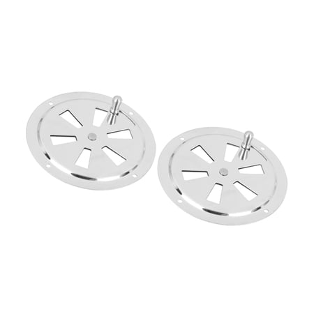 Unique Bargains 2 Pieces 316 Stainless Steel 5 In. Round Marine Boat Louvered Ventilation Vent Cover Boat Accessories