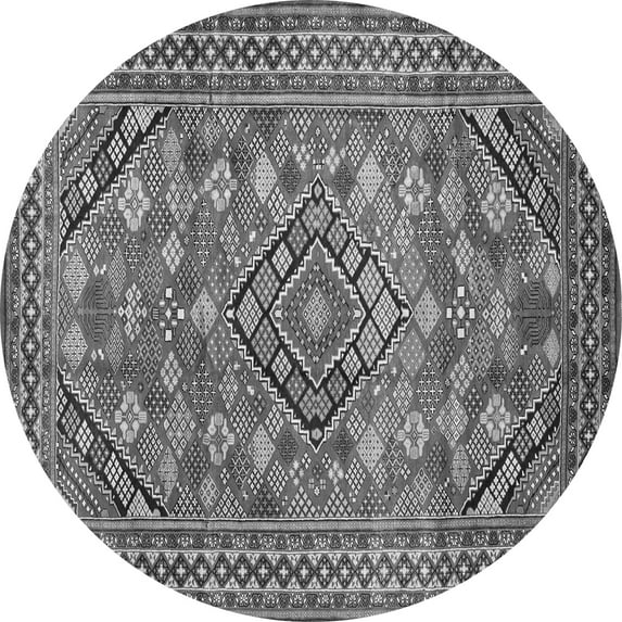 Ahgly Company Indoor Round Persian Gray Traditional Area Rugs, 7' Round