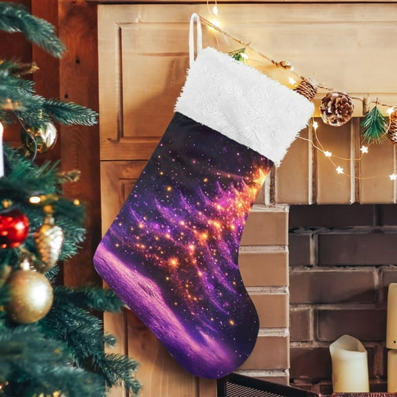 Ryvnso Christmas Stockings Christmas Tree Snowflake-s5 17.7" Large Stocking Decoration 1 Pack