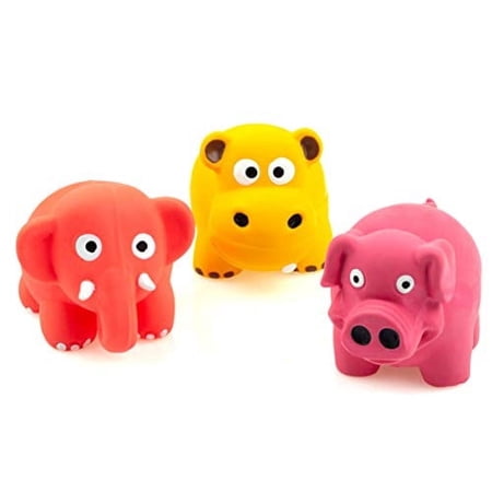 Chiwava 3 Pack 3.2 Squeak Latex Puppy Toy Lovely Standing Animal Sets Pet Interactive Play For Small Dogs Assorted Color