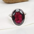 thumbnail image 2 of Natural Garnet Ring, Red Garnet Ring, 10x14 mm Oval Ring, Birthstone Garnet Ring, Statement Ring, Solid Silver Ring, Handmade Ring-U238, 2 of 3