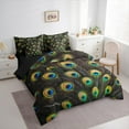 thumbnail image 3 of Manfei Peacock Feathers Twin Bedding Sets 7pcs, Animal Theme Bedding Comforter Set, Modern Aesthetic Sheet Sets, Microfiber Bedroom Decor, 3 of 8