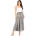 thumbnail image 5 of Sakkas Olivia Womens Maxi Bohemian Gypsy Long Skirt With Elastic Waist and Lace - Gray - Plus Size, 5 of 5