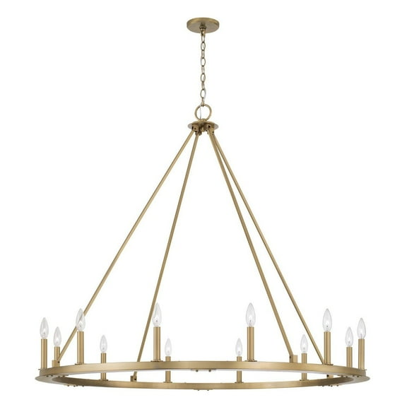 Capital Lighting 4912AD Pearson 12 Light 48" Wide Taper Candle Style Chandelier - Brass