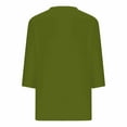 thumbnail image 5 of Sakmal Green Trendy Tops for Women 2024 3/4 Sleeve V-Neck Solid T-Shirts Womens Shirts, 5 of 5