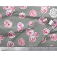 thumbnail image 2 of Soimoi Gray Viscose Chiffon Fabric Flower Watercolor Print Fabric by The Yard 42 Inch Wide, 2 of 3