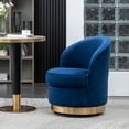 thumbnail image 2 of Wania Contemporary Velvet Swivel Chair in Blue, 2 of 13