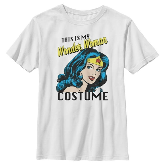 Boy's Wonder Woman This is my Wonder Woman Costume Graphic Tee White Large