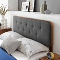 thumbnail image 4 of Platform Bed Frame, Twin Size, Wood, Brown Walnut Grey Gray, Modern Contemporary Urban Design, Bedroom Master Guest Suite, 4 of 10