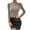 Khaki, variant on Solid Color High Neck Knitted Sweater for Women Bottoming Turtleneck Tops Army Green M