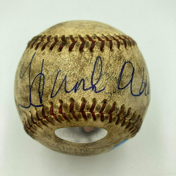 Hank Aaron Signed 1950's Game Used National League Baseball PSA DNA  MEARS COA