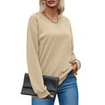 thumbnail image 4 of Fantaslook Textured Womens Sweatshirts Oversized Pullover Long Sleeve Tops Crew Neck Casual Shirts Basic Outfits, 4 of 9