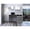 Gray, variant on Freestanding Desk with Shelves | Suitable for Office Work | Features a Spacious Cubby Space