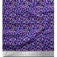 thumbnail image 2 of Soimoi Purple Moss Georgette Fabric Leopard Animal Skin Printed Fabric 1 Yard 44 Inch Wide, 2 of 3