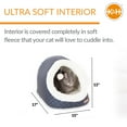 thumbnail image 3 of K&H Pet Products Thermo-Pet Cave Cat Bed Unheated Navy/Geo Flower 17 X 15 X 13 Inches, 3 of 8