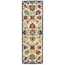 SAFAVIEH Aspen Giles Floral Wool Runner Rug, Ivory/Blue, 2'3" x 9'