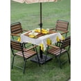 thumbnail image 4 of Outdoor Tablecloth with Umbrella Hole for Patio/Picnic/Party/Camping, Lemon Basket Summer Waterproof Table Cloth Square Cover Washable, Farmhouse Grey Wooden (54"x 54"), 4 of 8