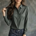 thumbnail image 6 of YTCAMLO Wrinkle Free Dress Shirts for Women, Classic Button Down HiddenButton Down Office Tops, Collared Comfy Cotton Tunic Blouses, 6 of 8