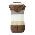 thumbnail image 4 of Lovskoo 2024 Womens Fuzzy Fleece Vest Cozy Sleeveless Winter Warm Vests with Pocket Zip Up Hooded Waistcoat Outerwear Coffee, 4 of 6