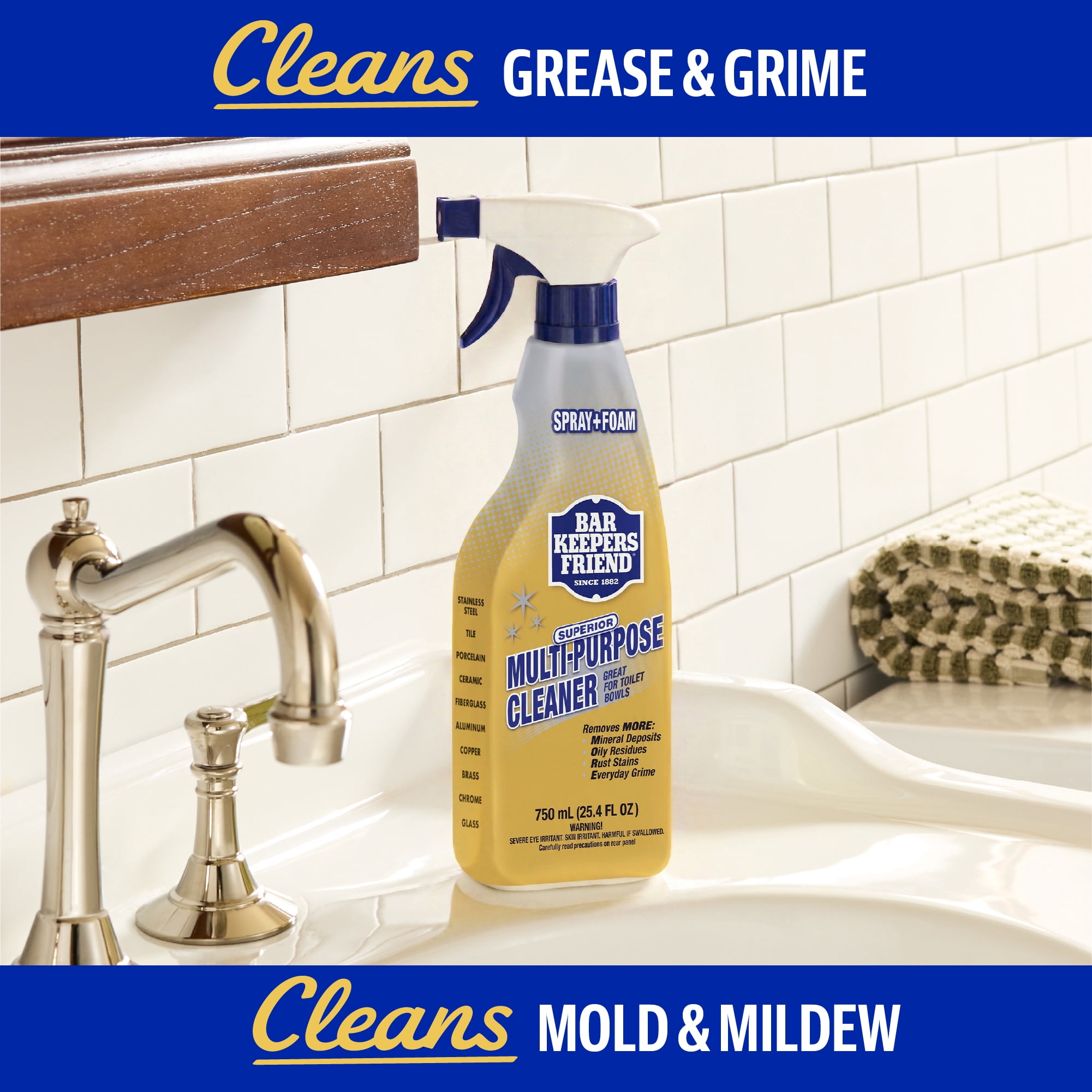 Bar Keepers Friend Superior Multi-Purpose Cleaner Spray Foam 25.4 fl oz