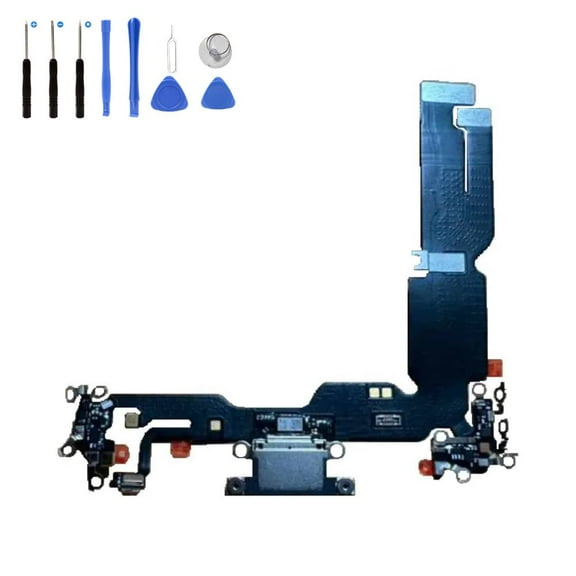 Eutoping USB Charging Port For Apple iPhone 15 Plus Black Dock Connector Charger Board Flex Cable Assembly Replacement with tool