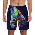thumbnail image 2 of Goofa Howling Wolf Printed Men's Swim Trunks Board Shorts Quick Dry Mens Swimming Trunks with Compression Liner,Breathable Fit Hawaii Beach Shorts-3X-Large, 2 of 9