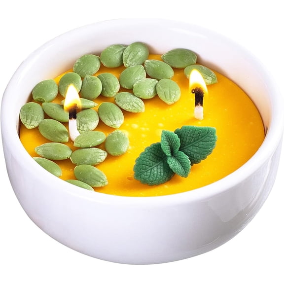 Pumpkin Soup Bowl Scented Soy Candle for Autumn Thanksgiving Day Halloween
