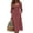 Red, variant on Ayolanni 3/4 Sleeve Dresses for Women 2026 V Neck Cotton A-Line Maxi Dresses Solid Work Formal Button Down Long Dress with Pockets Green L