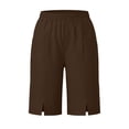 thumbnail image 4 of Elvqul Womens Shorts with Pockets Bermuda Shorts Summer Lounge Mid-Rise Knee Length Shorts for Women, 4 of 9