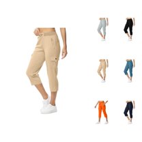 Capri Pants for Women 2025 High Waisted Wide Leg Drawstring Casual Cargo Capris with Pockets Womens Cropped Pants