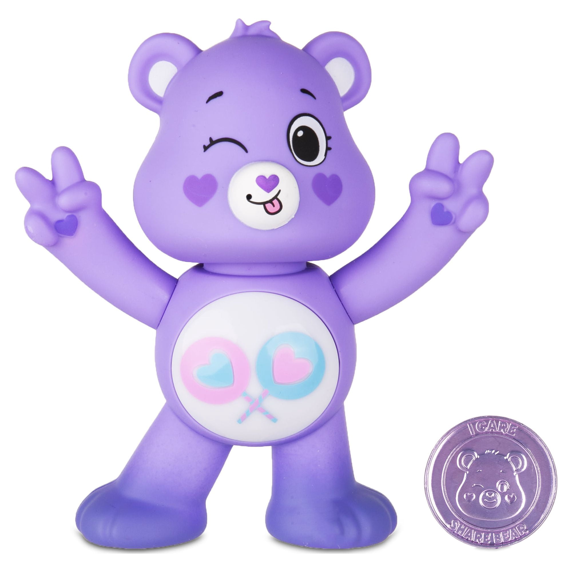 (3 pack) Care Bears - 5 inch Interactive Figure - Share Bear - 50+ Reactions & Surprises! - Ages 4+