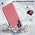 thumbnail image 2 of for Samsung Galaxy S22 Ultra 5G Case Clear View Window Smart Slim for Samsung S22 Ultra Case Luxury Mirror Hard PC Kickstand Leather Flip Shockproof Galaxy S22 Ultra Cover (Flesh Pink), 2 of 14
