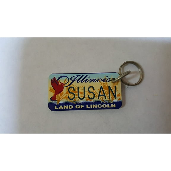 Illinois Land of Lincoln Susan Keychain Key Holder Key Ring New