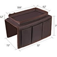 thumbnail image 6 of OOTSR Sofa Armrest Organizer with Cup Holder, Couch TV Remote Storage Organizer with Pockets for Recliner Armchair Snacks Glasses Smartphone Magazines iPad, 6 of 7
