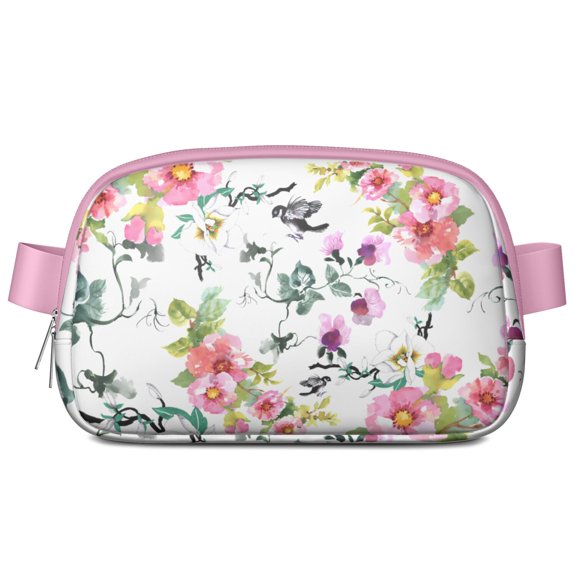 Vintage Floral Waist Bag - Fashionable Waterproof Fanny Pack with Retro Bloom Design, Adjustable for Travel & Daily Leisure