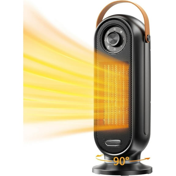 Space Heaters for Indoor Use, 16 Inch Portable Electric Heater for Office, 1500W Fast Heating Space Heater with Thermostat, 90°Oscillation, 12H Timer, Remote, Safe, Ultra-quiet Room Heater for Bedroo