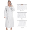 thumbnail image 4 of Cotton Terry Cloth Men's Bathrobe with Hooded,Classic Towel Full Length Robe White Color One Size, 4 of 8