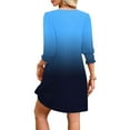 thumbnail image 4 of Qulqfy 3/4 Sleeve Womens Dresses Mini Blue Casual Short V Neck Tunic Dresses Womens Fall Dresses 2025 XL, 4 of 7