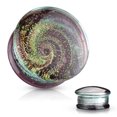 thumbnail image 2 of Flared Glass Plugs Purple Galaxy Swirl Double - Sold as Pair, 2 of 4